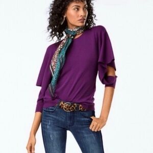 Cabi Flounce Sleeve Pullover